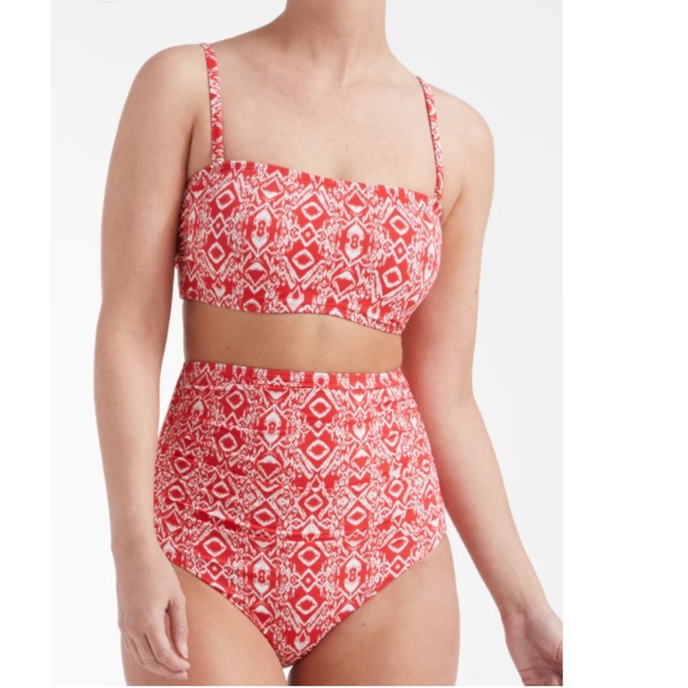 NWT Hermoza Ita crisscross Top and Tod High Waist Bottom 2 Piece Bikini Set Sz 8